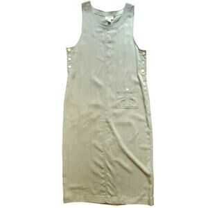 Talbots Petites jumper dress sage green modest cut size M petite